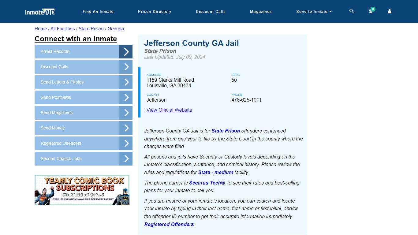 Jefferson County GA Jail - InmateAid