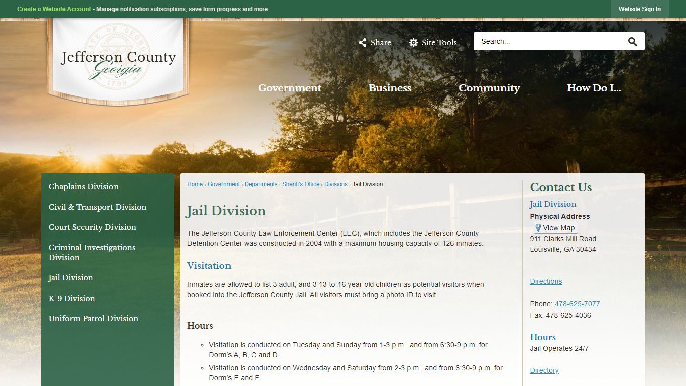 Jail Division | Jefferson County, GA - Official Website