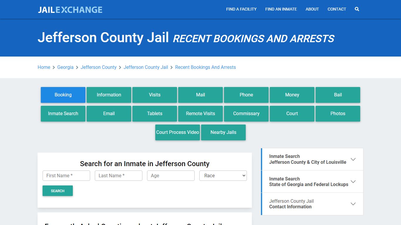 Jefferson County Jail GA Recent Arrests and Bookings